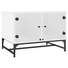 Salontafel Met Glazen Deuren 68,5X50X50 Cm Wit