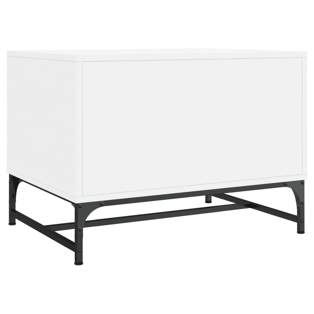 Salontafel Met Glazen Deuren 68,5X50X50 Cm Wit