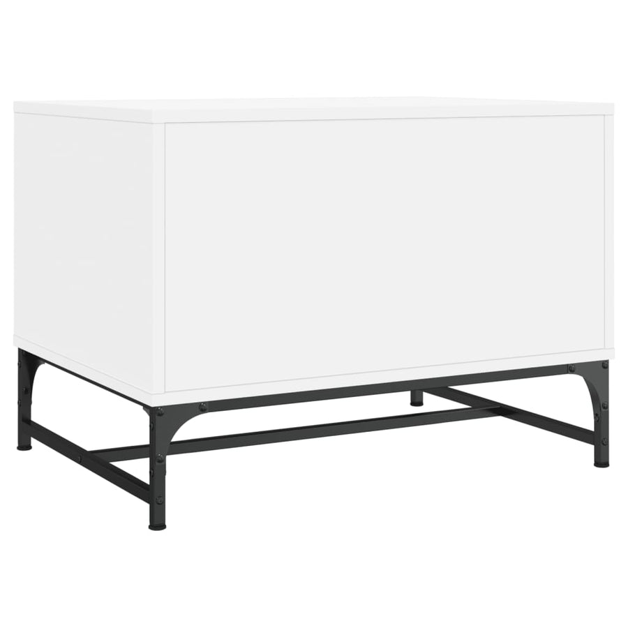Salontafel Met Glazen Deuren 68,5X50X50 Cm Wit