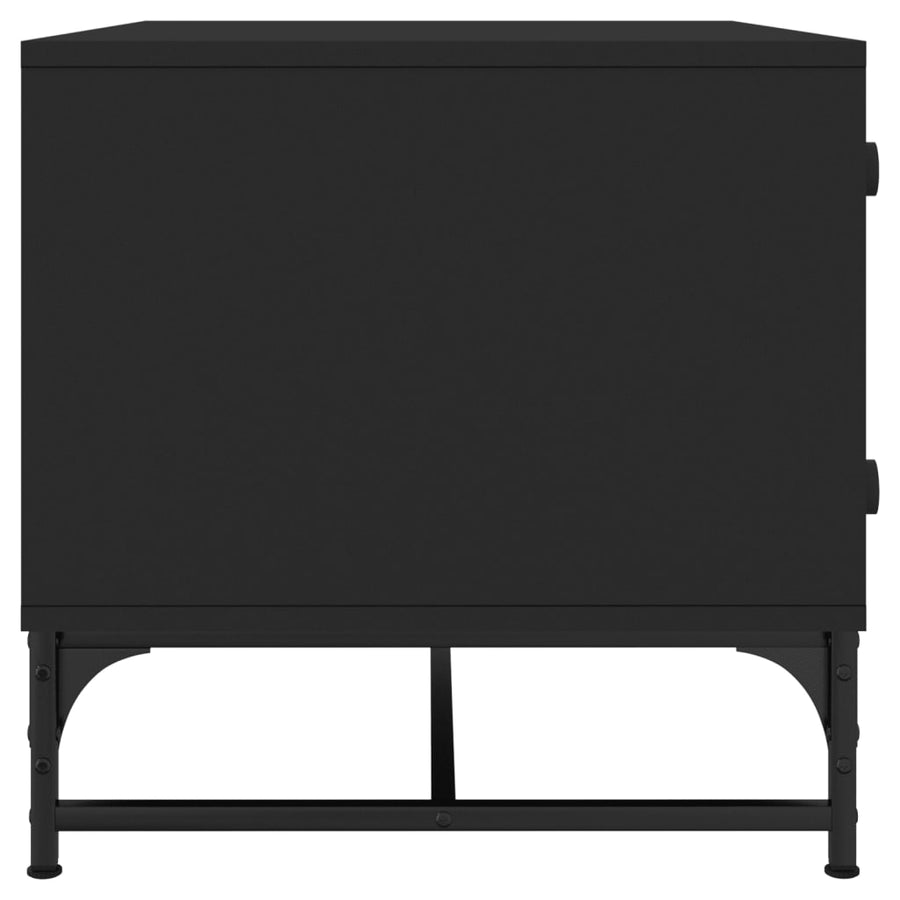 Salontafel Met Glazen Deuren 68,5X50X50 Cm Zwart