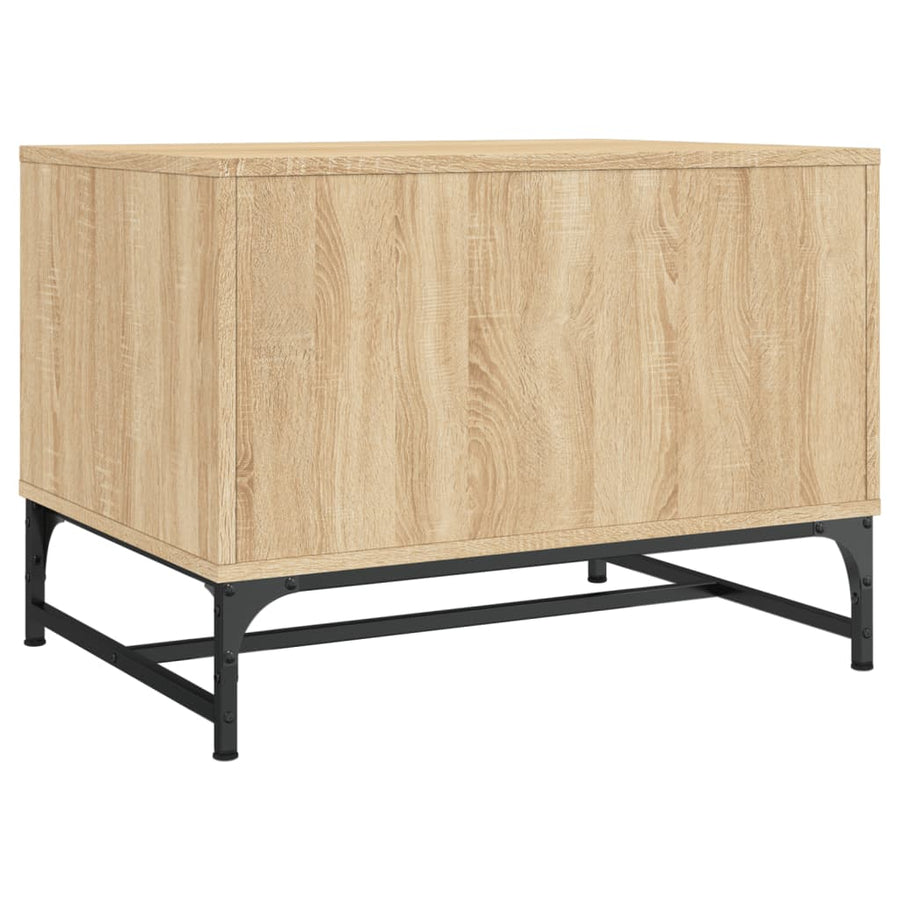 Salontafel Met Glazen Deuren 68,5X50X50 Cm Kleurig Sonoma eiken