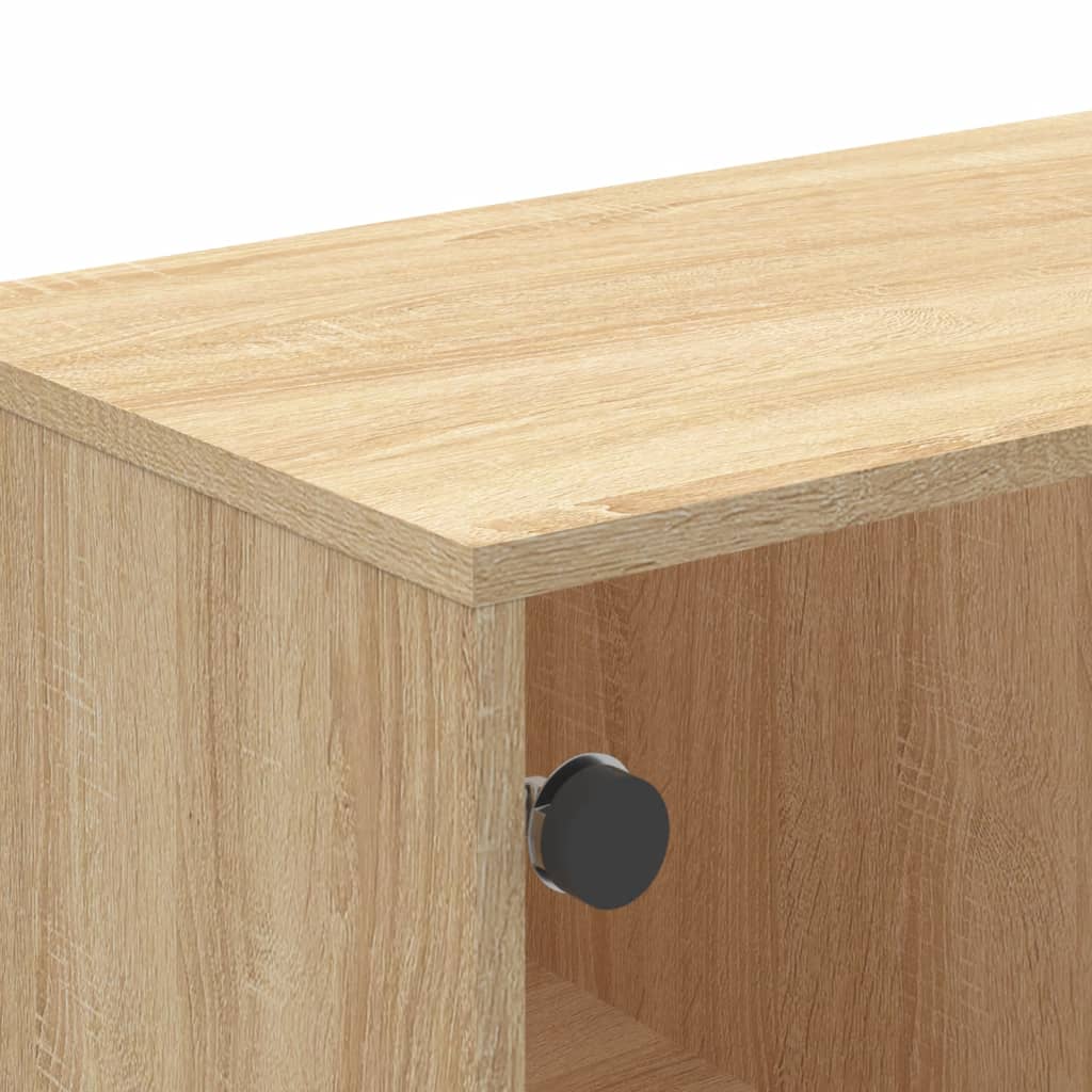 Salontafel Met Glazen Deuren 68,5X50X50 Cm Kleurig Sonoma eiken