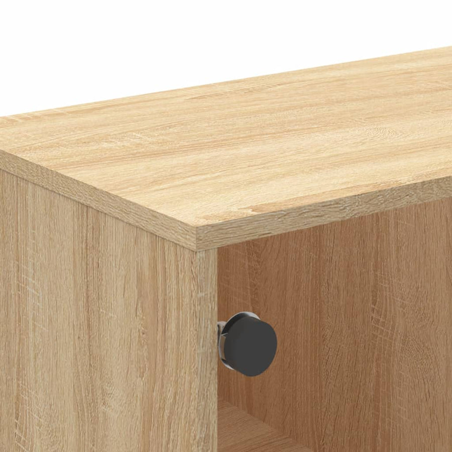 Salontafel Met Glazen Deuren 68,5X50X50 Cm Kleurig Sonoma eiken