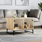 Salontafel 68,5x50x50 cm sonoma eiken glazen deuren