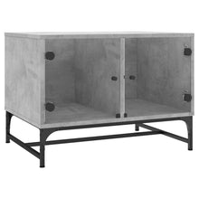 Salontafel Met Glazen Deuren 68,5X50X50 Cm Betongrijs