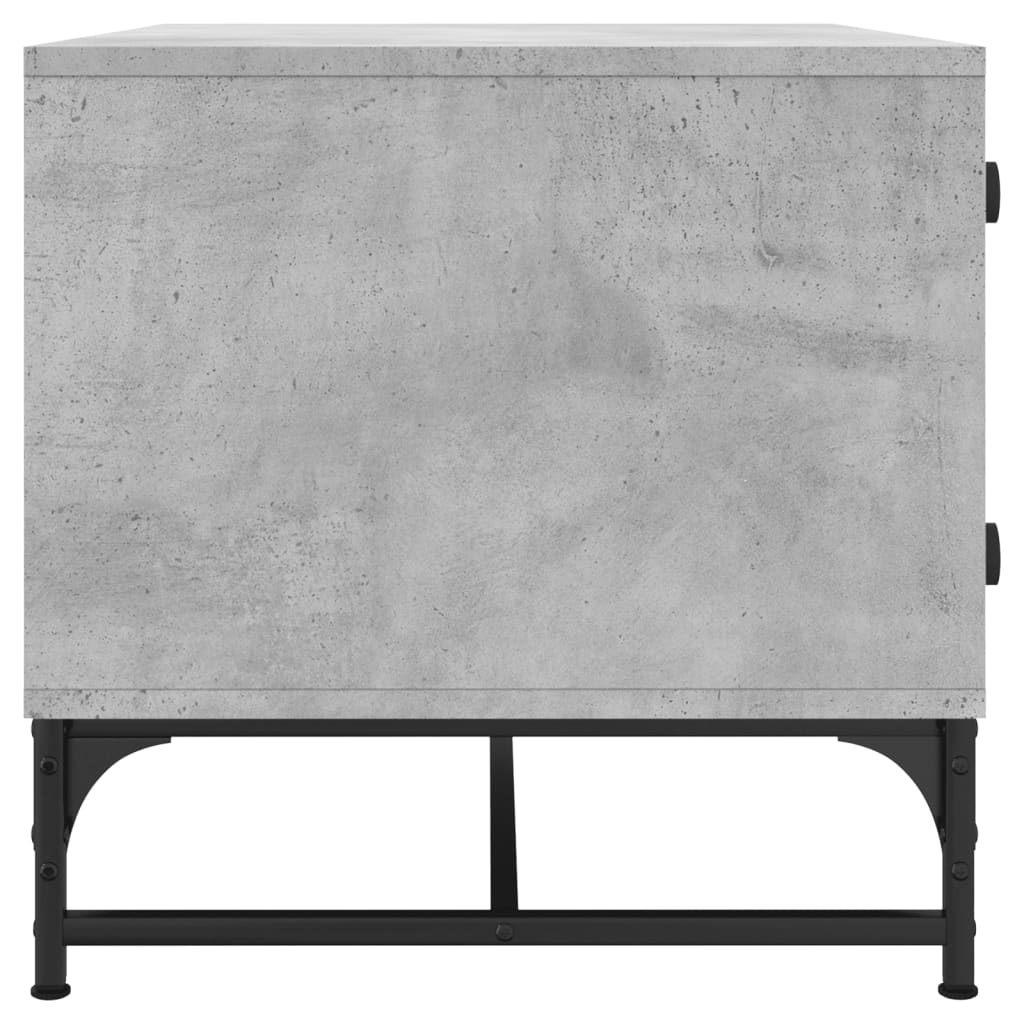 Salontafel Met Glazen Deuren 68,5X50X50 Cm Betongrijs