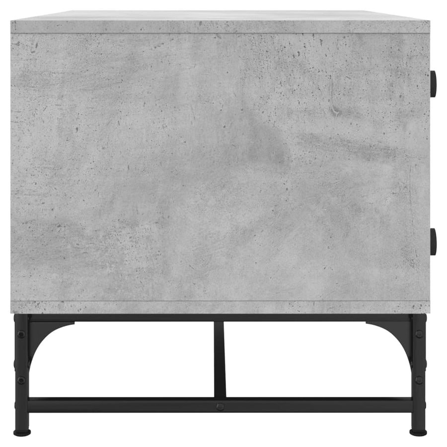 Salontafel Met Glazen Deuren 68,5X50X50 Cm Betongrijs