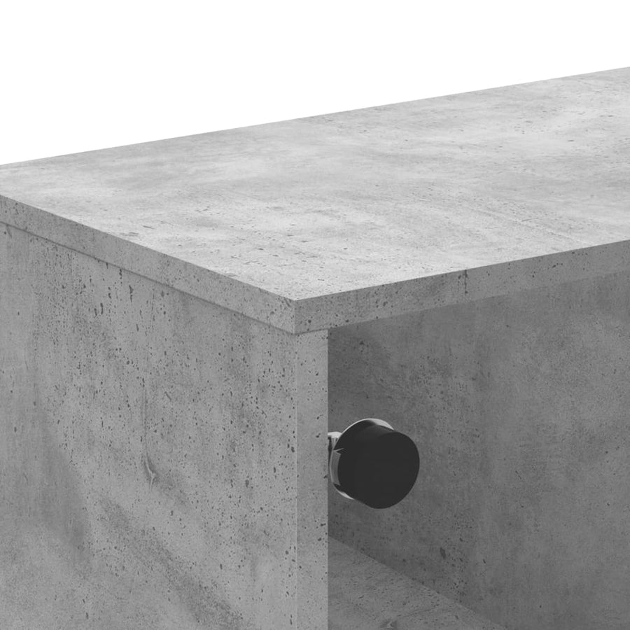 Salontafel Met Glazen Deuren 68,5X50X50 Cm Betongrijs