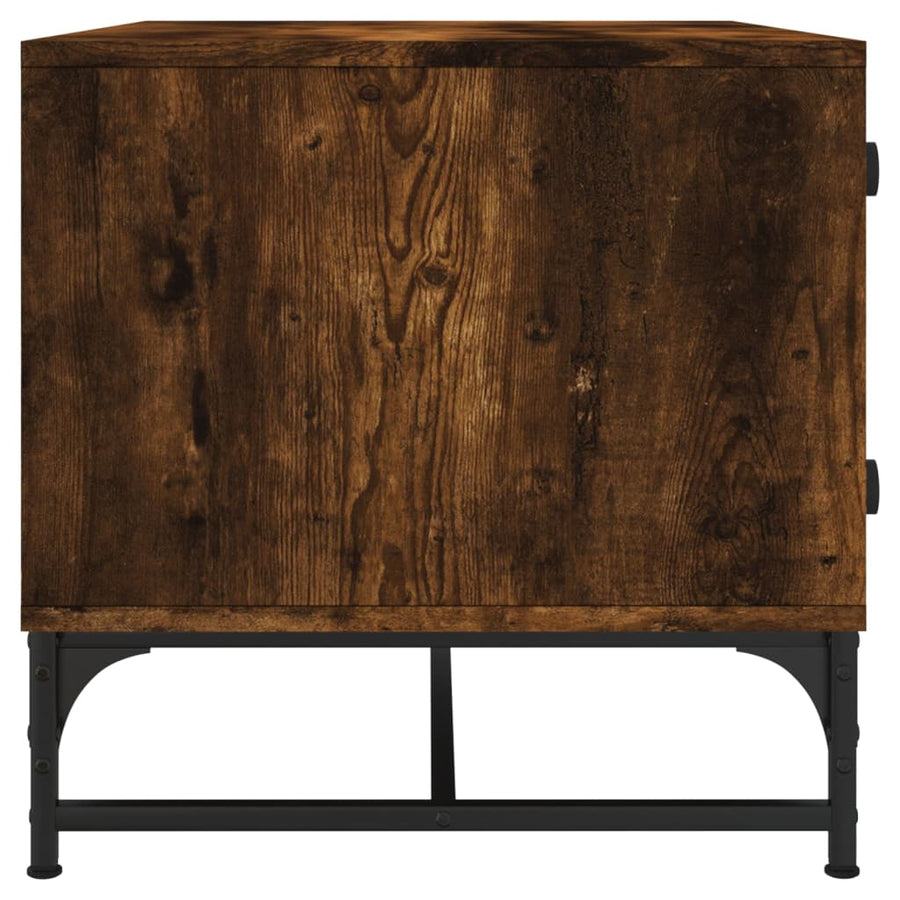 Salontafel Met Glazen Deuren 68,5X50X50 Cm Kleurig Gerookt eiken