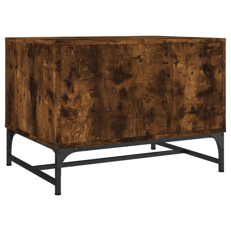 Salontafel Met Glazen Deuren 68,5X50X50 Cm Kleurig Gerookt eiken