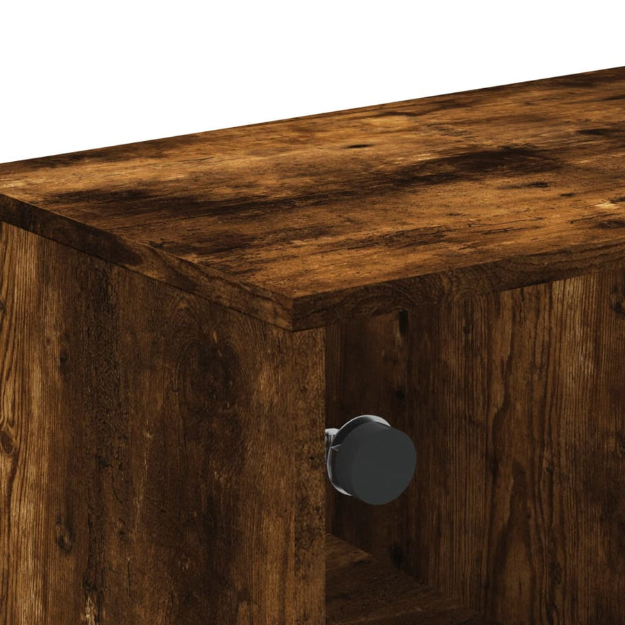 Salontafel Met Glazen Deuren 68,5X50X50 Cm Kleurig Gerookt eiken