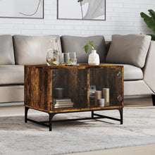 Salontafel Met Glazen Deuren 68,5X50X50 Cm Kleurig Gerookt eiken