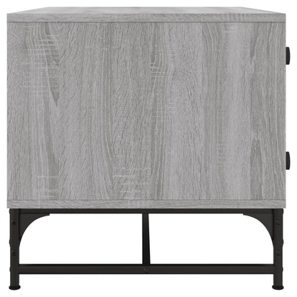 Salontafel Met Glazen Deuren 68,5X50X50 Cm Eiken Grijs sonoma