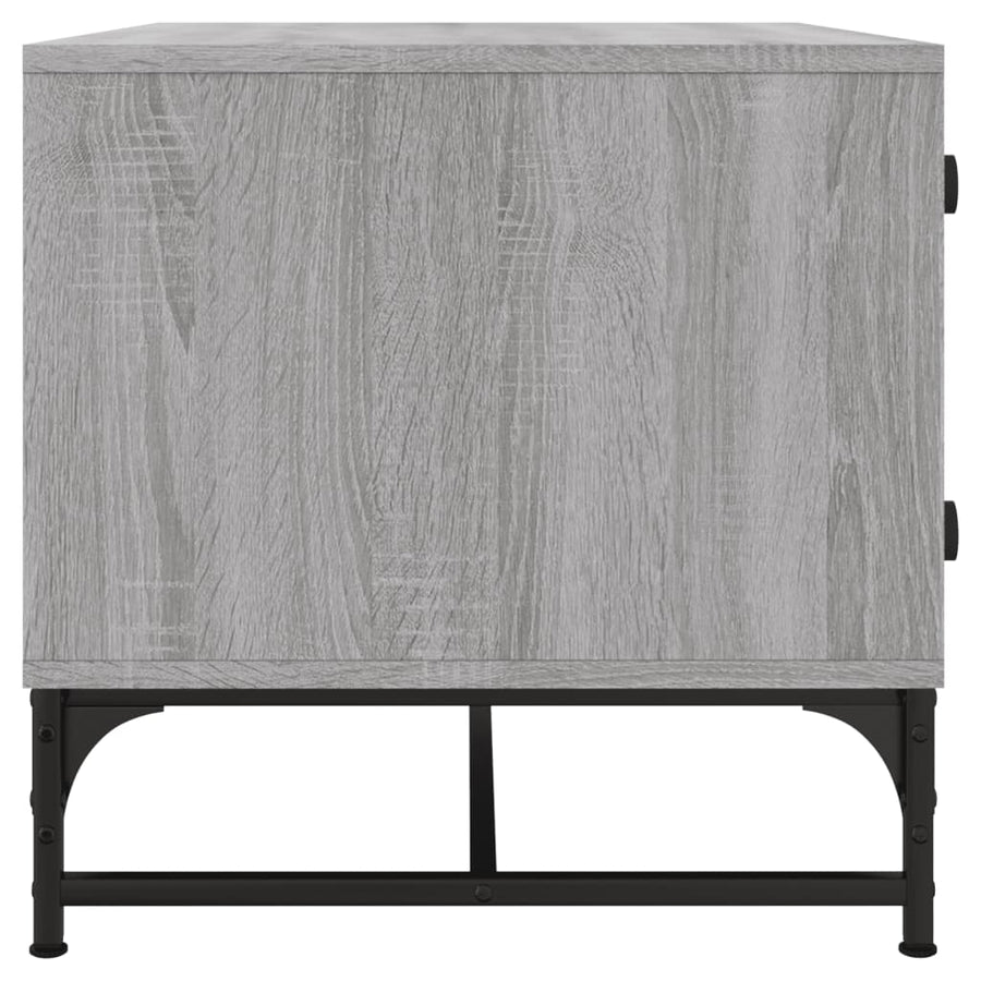 Salontafel Met Glazen Deuren 68,5X50X50 Cm Eiken Grijs sonoma