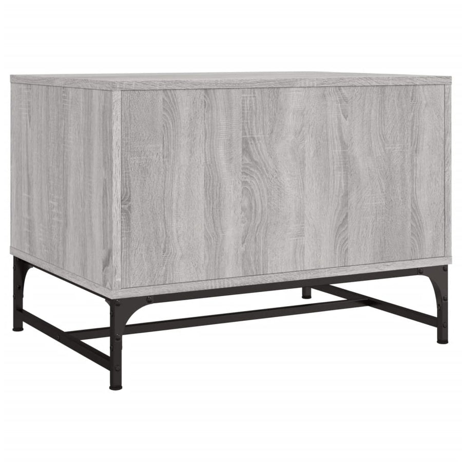 Salontafel Met Glazen Deuren 68,5X50X50 Cm Eiken Grijs sonoma