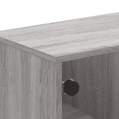 Salontafel Met Glazen Deuren 68,5X50X50 Cm Eiken Grijs sonoma