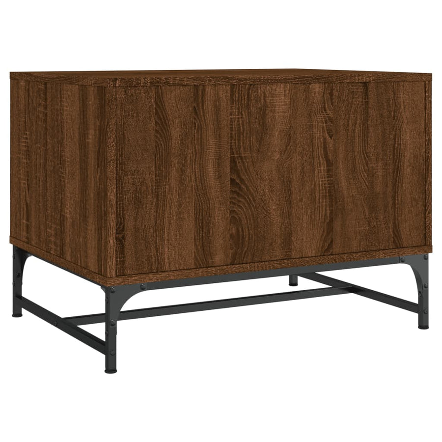 Salontafel Met Glazen Deuren 68,5X50X50 Cm Gerookt Eikenkleurig bruin eikenkleur