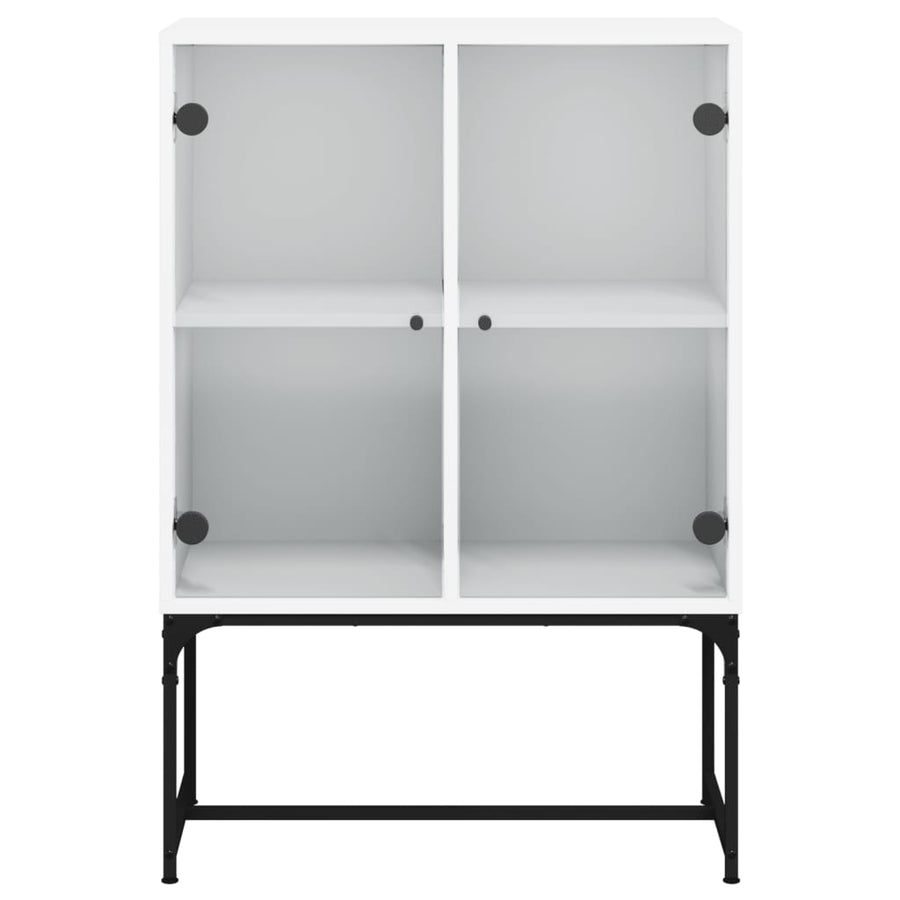 Bijzetkast Met Glazen Deuren 69X37X00 Cm Wit