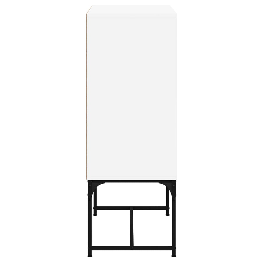 Bijzetkast Met Glazen Deuren 69X37X00 Cm Wit