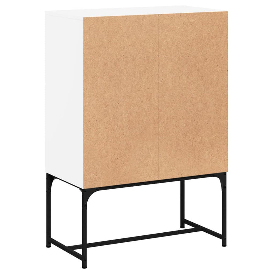 Bijzetkast Met Glazen Deuren 69X37X00 Cm Wit