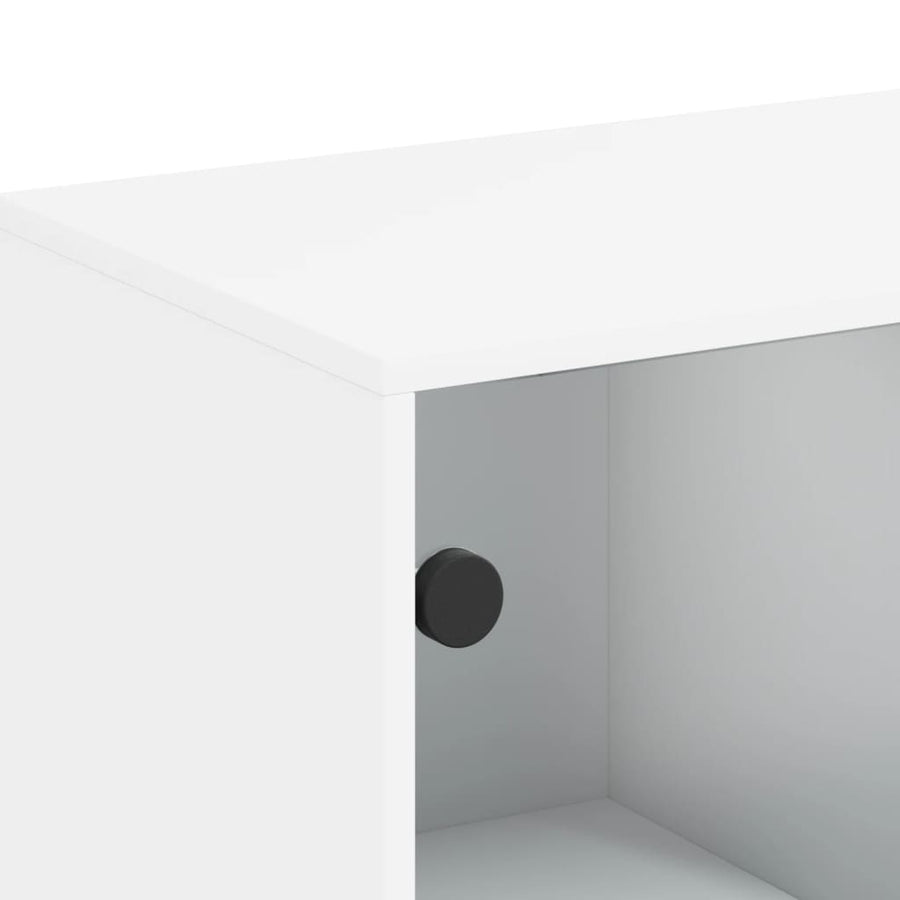 Bijzetkast Met Glazen Deuren 69X37X00 Cm Wit