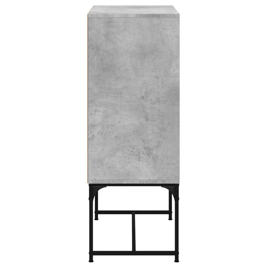 Bijzetkast Met Glazen Deuren 69X37X00 Cm Betongrijs
