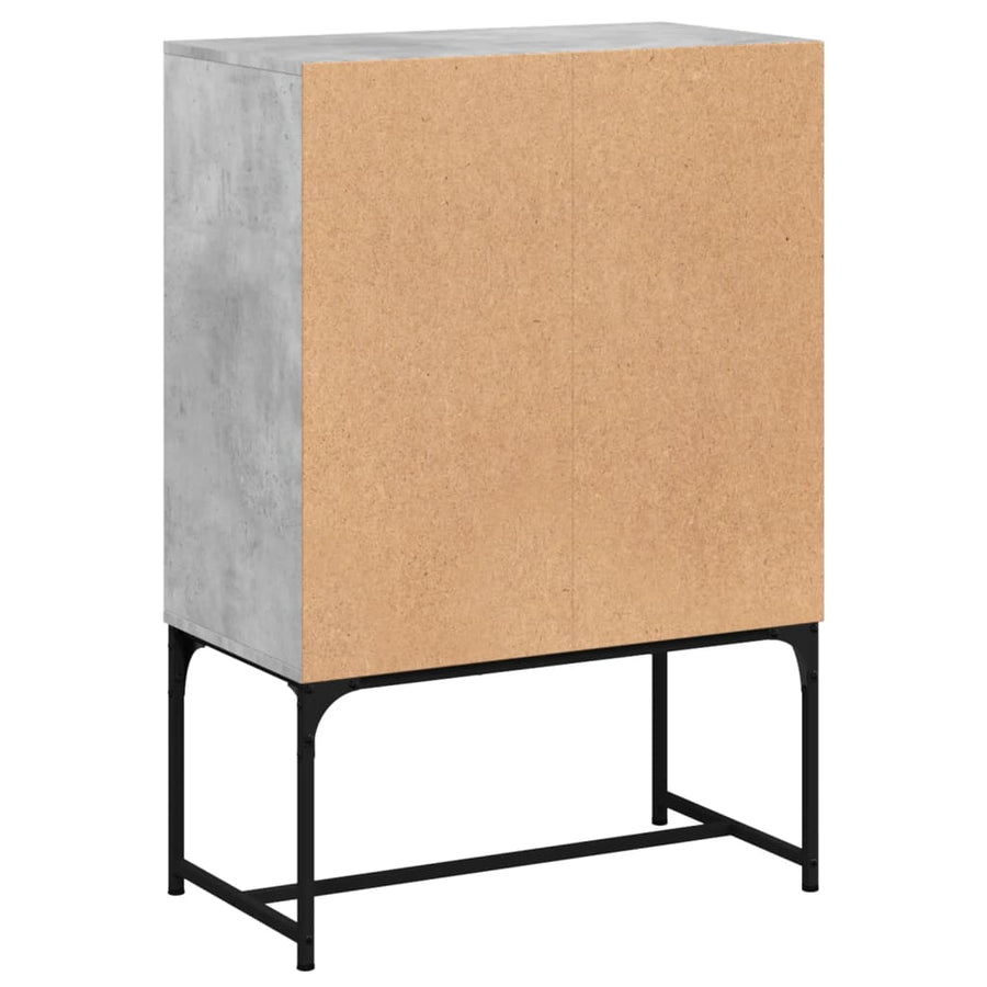 Bijzetkast Met Glazen Deuren 69X37X00 Cm Betongrijs