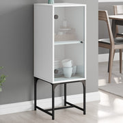 Side cabinet with glass door 35x37x100 cm white