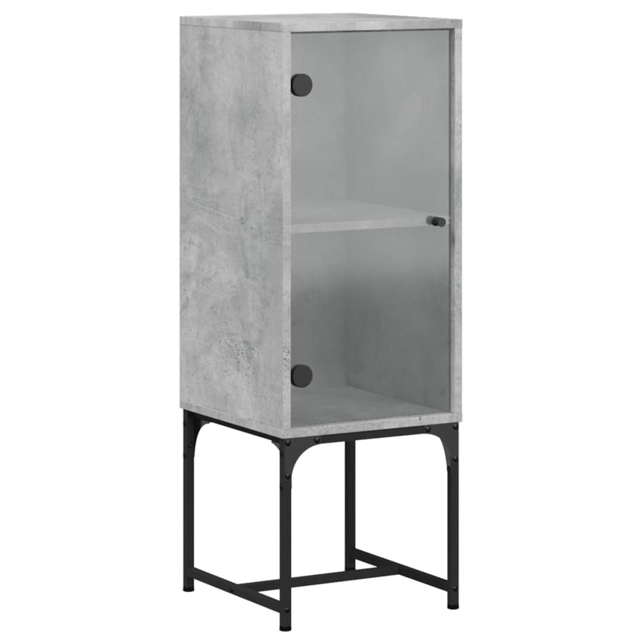 Bijzetkast Met Glazen Deur 35X37X100 Cm Betongrijs