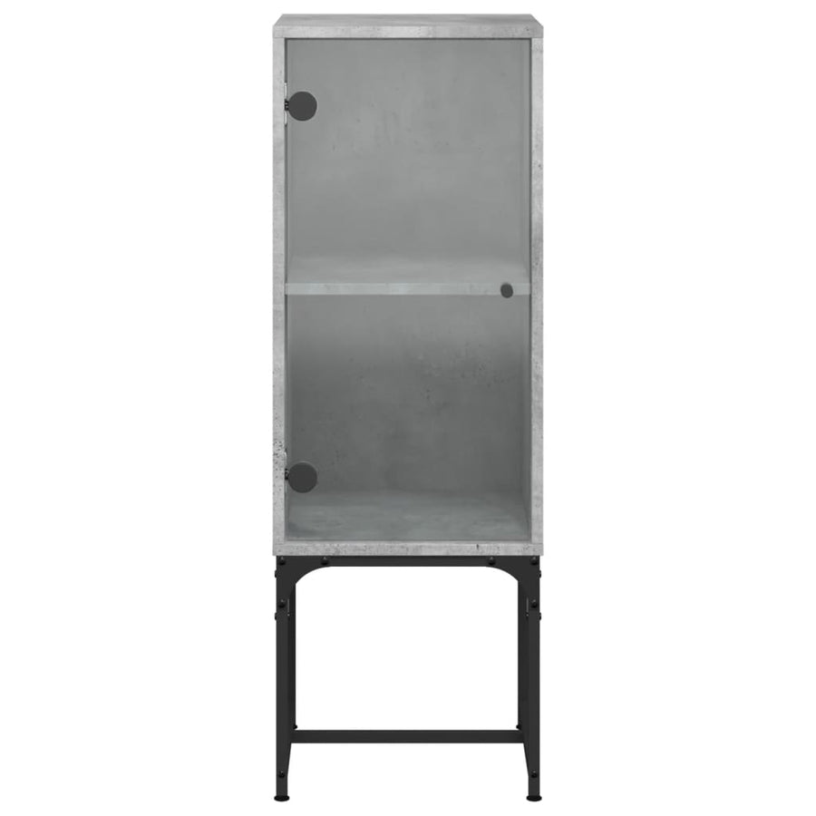 Bijzetkast Met Glazen Deur 35X37X100 Cm Betongrijs