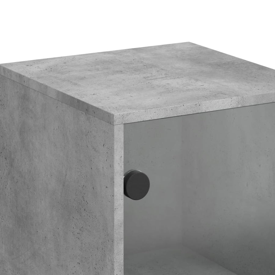 Bijzetkast Met Glazen Deur 35X37X100 Cm Betongrijs
