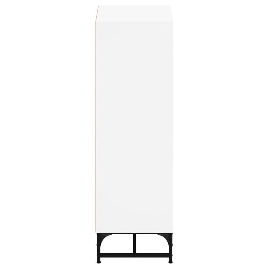 Hoge Kast Met Glazen Deuren 35X37X120 Cm Wit