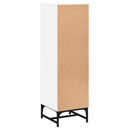 Hoge Kast Met Glazen Deuren 35X37X120 Cm Wit
