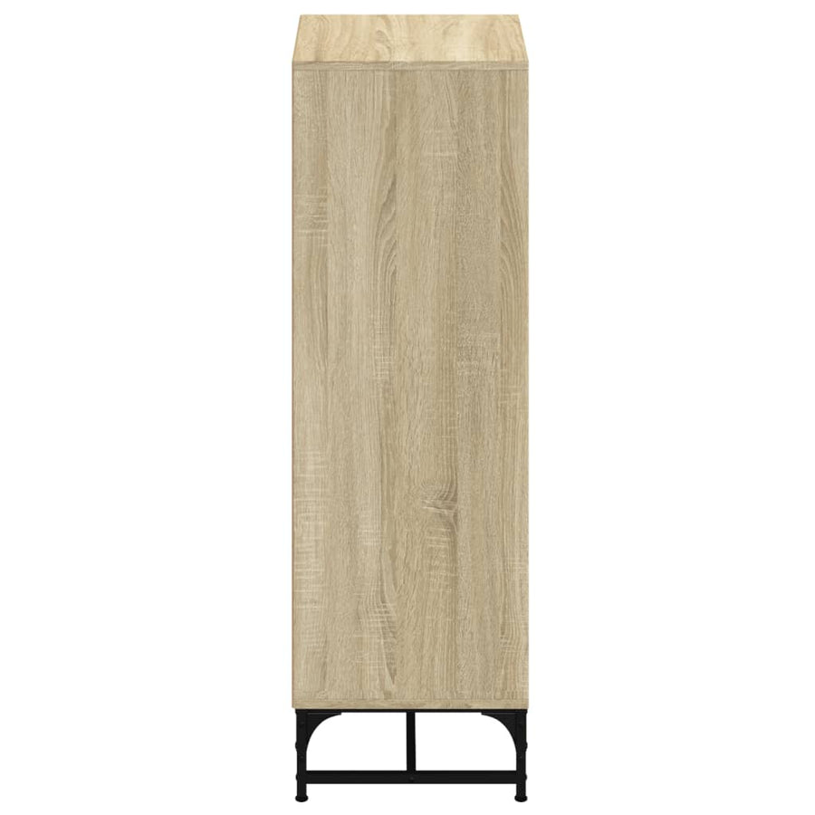 Hoge kast met glazen deuren 35x37x120 cm sonoma eikenkleurig