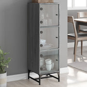 Hoge kast 35x37x120 cm grijs sonoma eiken glas