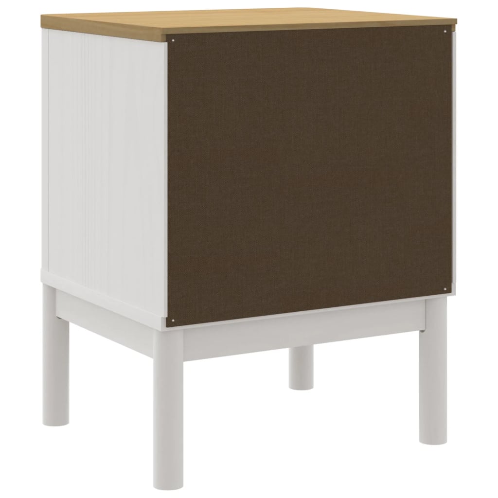 Nachtkastje FLORO 45x39x57 cm massief grenenhout wit