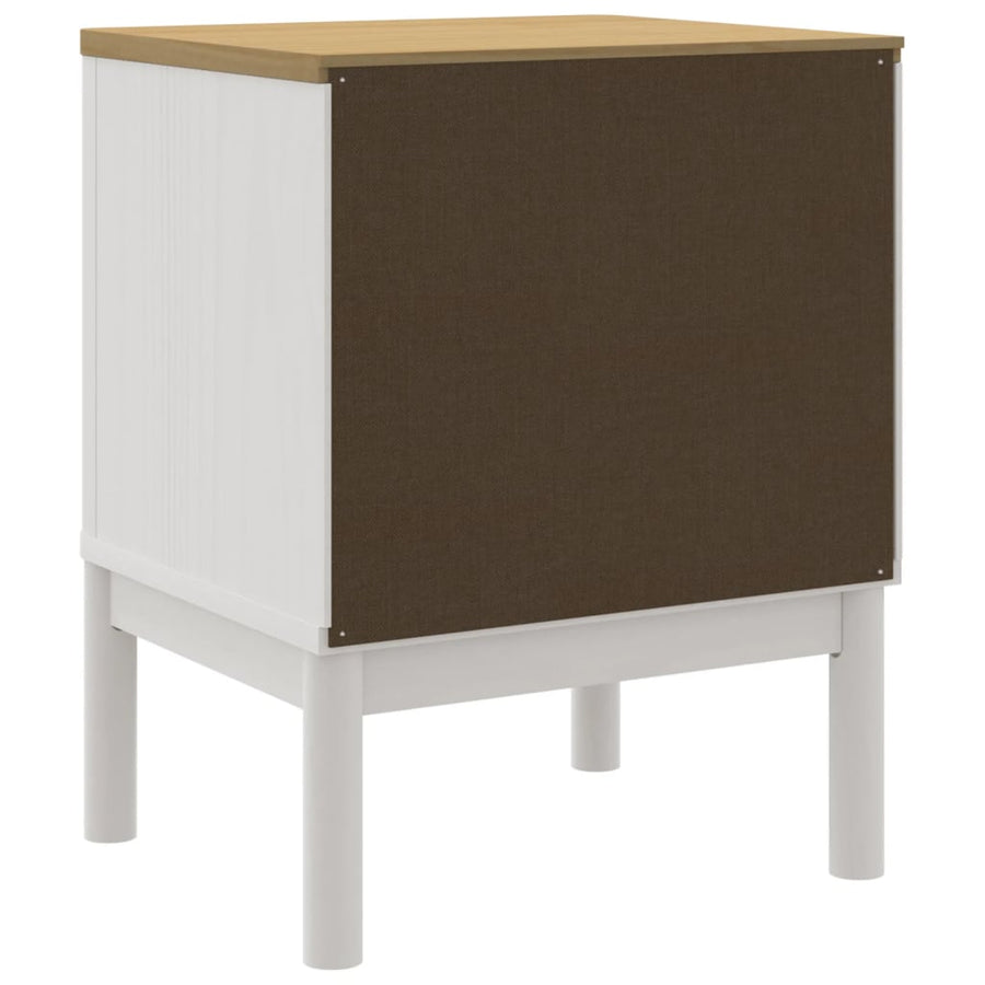 Nachtkastje FLORO 45x39x57 cm massief grenenhout wit