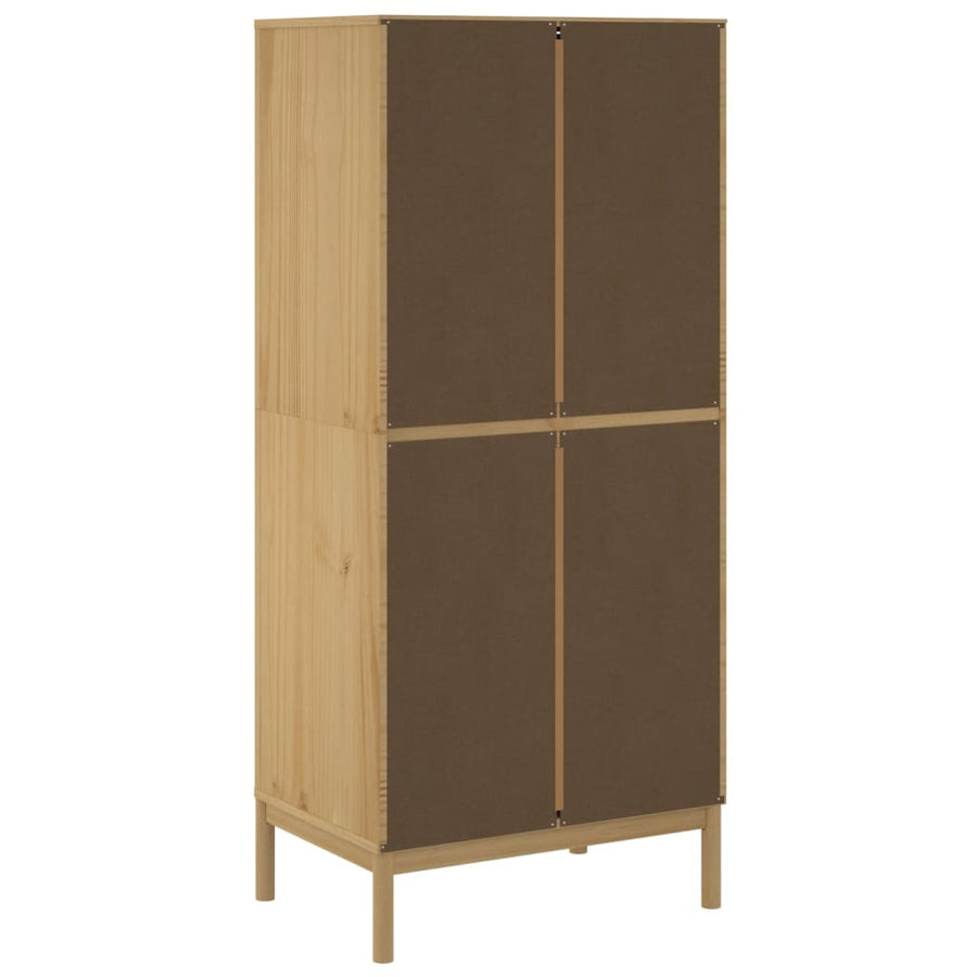 Kledingkast FLORO 77x53x171 cm massief grenenhout wasbruin
