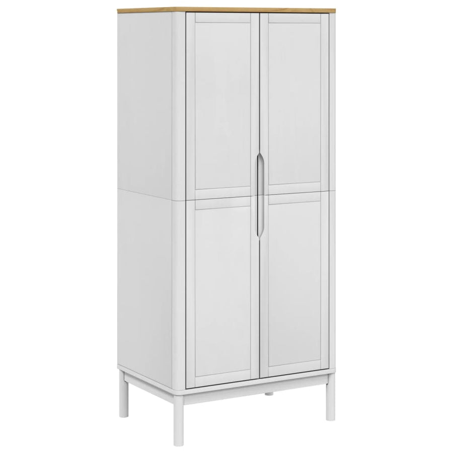 Kledingkast FLORO 77x53x171 cm massief grenenhout wit