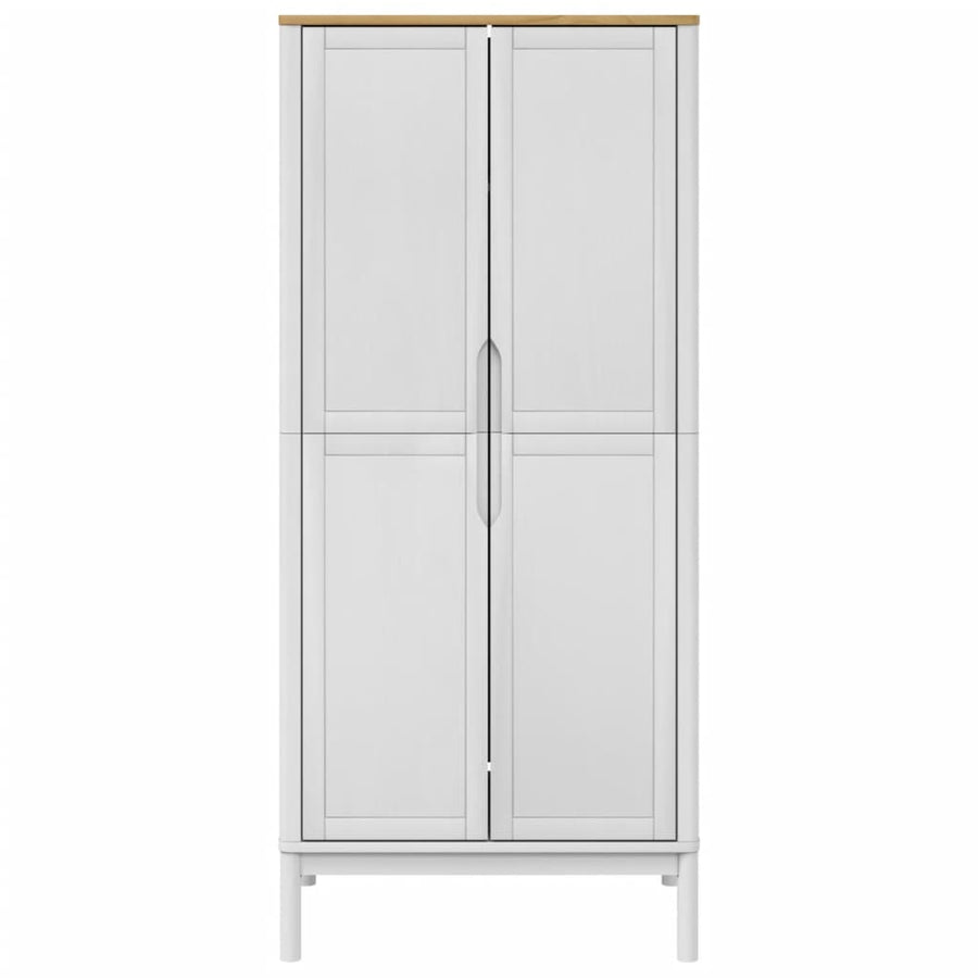 Kledingkast FLORO 77x53x171 cm massief grenenhout wit