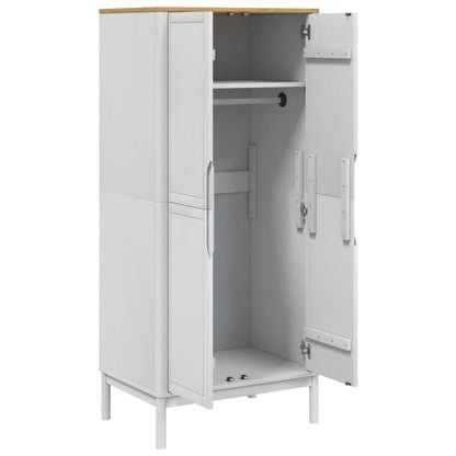 Kledingkast FLORO 77x53x171 cm massief grenenhout wit