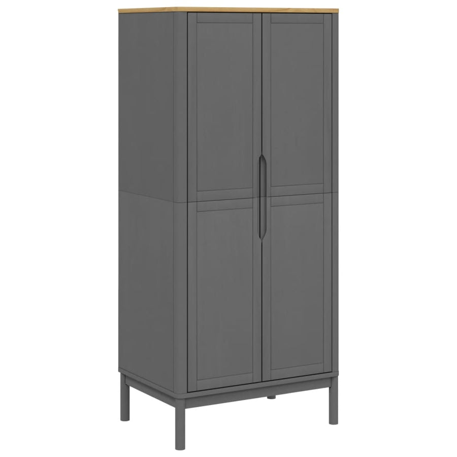 Kledingkast Floro 77X53X171 Cm Massief Grenenhout Grijs