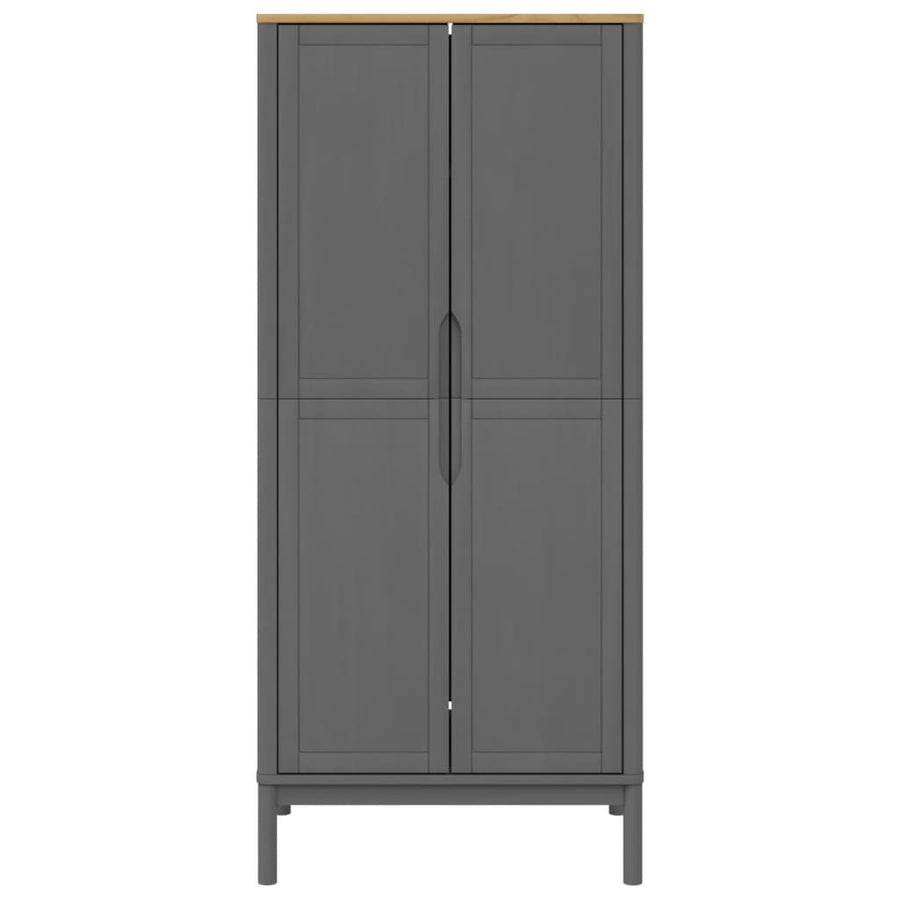 Kledingkast Floro 77X53X171 Cm Massief Grenenhout Grijs