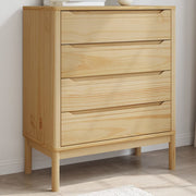 Ladekast massief grenenhout wasbruin 76,5x39x90,5 cm