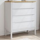 Ladekast massief grenenhout wit 76,5x39x90,5 cm