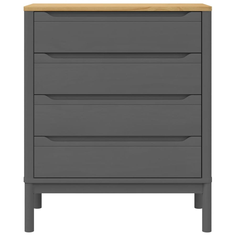 Ladekast Floro Massief Grenenhout Grijs
