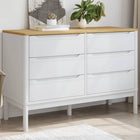 Ladekast massief grenenhout wit 111x43x73,5 cm