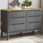 Ladekast massief grenenhout grijs 111x43x73,5 cm