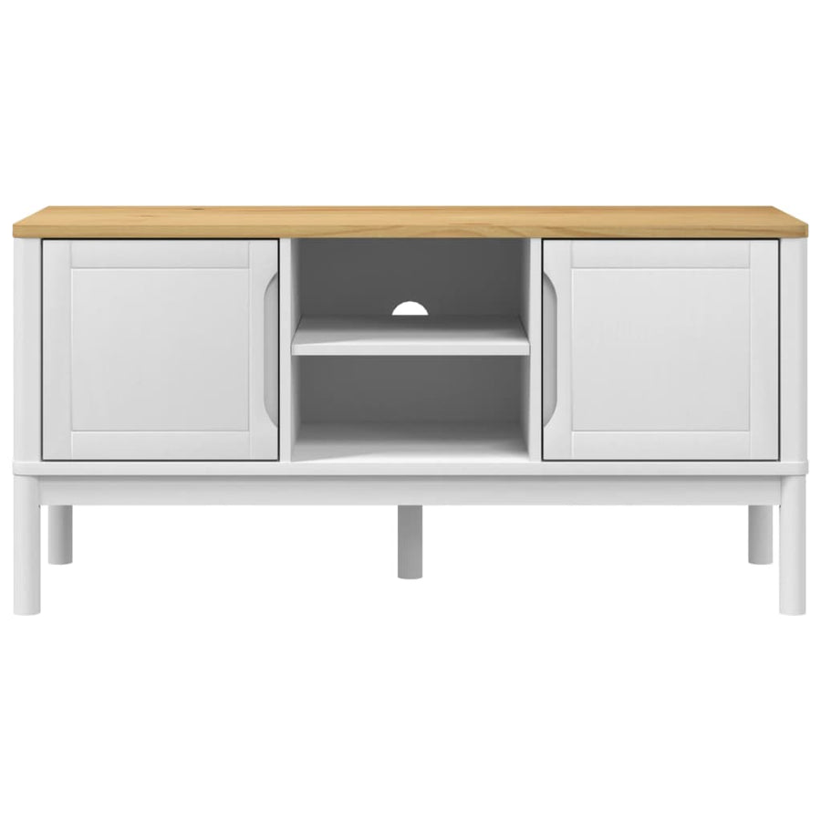 Tv-meubel FLORO 114x43x55 cm massief grenenhout wit