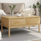 Coffee table FLORO 99x55.5x45 cm solid pine wax brown